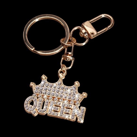 Accessories - New Queen gold rhinestone keychain